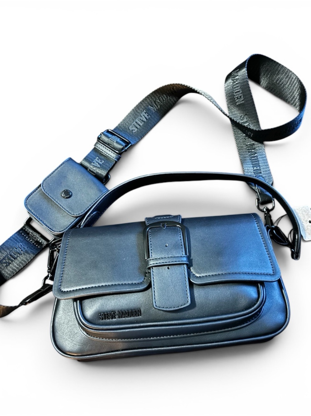 Steve Madden Black Leather Shoulder & Crossbody Bag